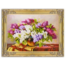  Obraz olejny ręcznie malowany Kwiaty 63x84cm