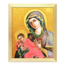  Obraz olejny ręcznie malowany 23x28 cm Matka Boska