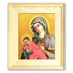  Obraz olejny ręcznie malowany 31x36 cm Matka Boska