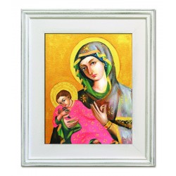  Obraz olejny ręcznie malowany 30x35 cm Matka Boska