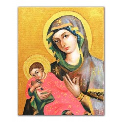  Obraz olejny ręcznie malowany 20x25 cm Matka Boska