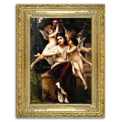  Obraz z Aniołkami Stróżami 70x90 obraz malowany na płótnie w złotej ramie