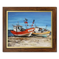 Obraz olejny ręcznie malowany 52x62 cm Morze