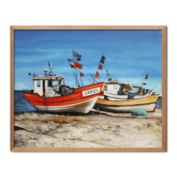  Obraz olejny ręcznie malowany 53x43cm Morze