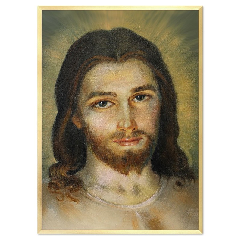  Obraz olejny ręcznie malowany 53x73cm Jezus Chrystus Divine Mercy