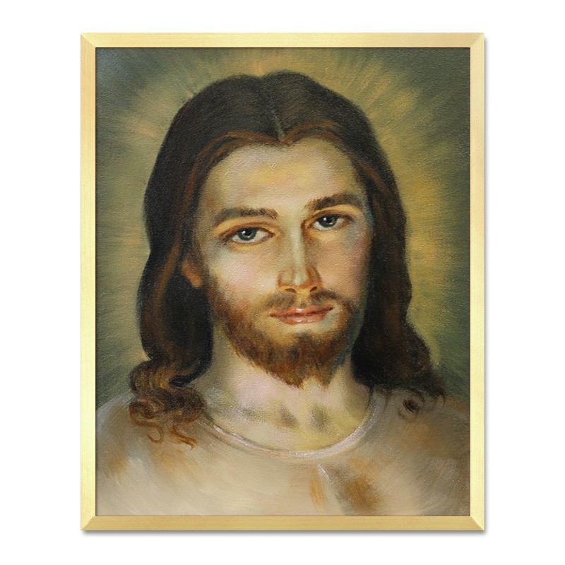  Obraz olejny ręcznie malowany 43x53cm Jezus Chrystus Divine Mercy