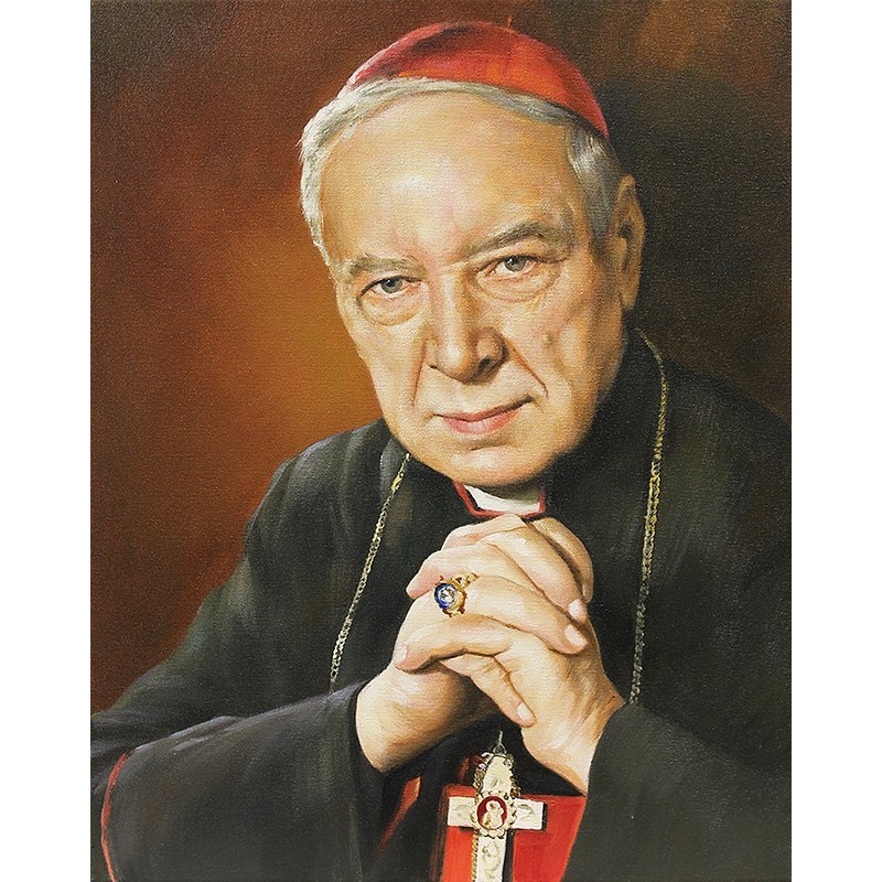  Obraz religijny olejny ręcznie malowany 40x50 cm kardynał Stefan Wyszyński