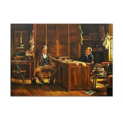  Obraz olejny ręcznie malowany 90x125 cm Edward Lamson Henry Rozmowa