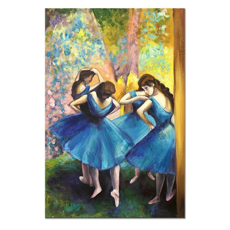  Obraz olejny ręcznie malowany 60x90cm Edgar Degas Błękitne tancerki