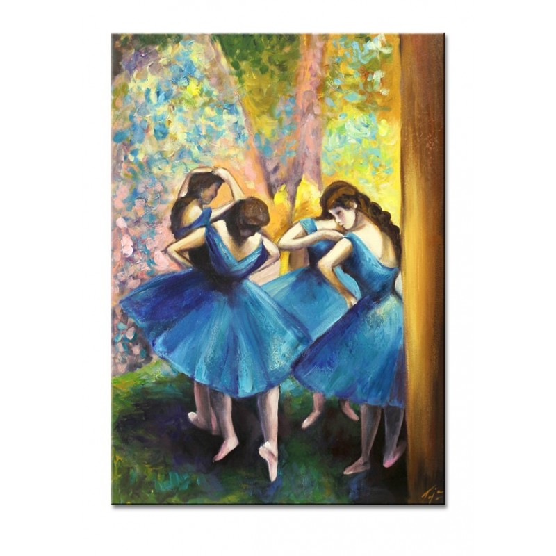  Obraz olejny ręcznie malowany 50x70cm Edgar Degas Błękitne tancerki