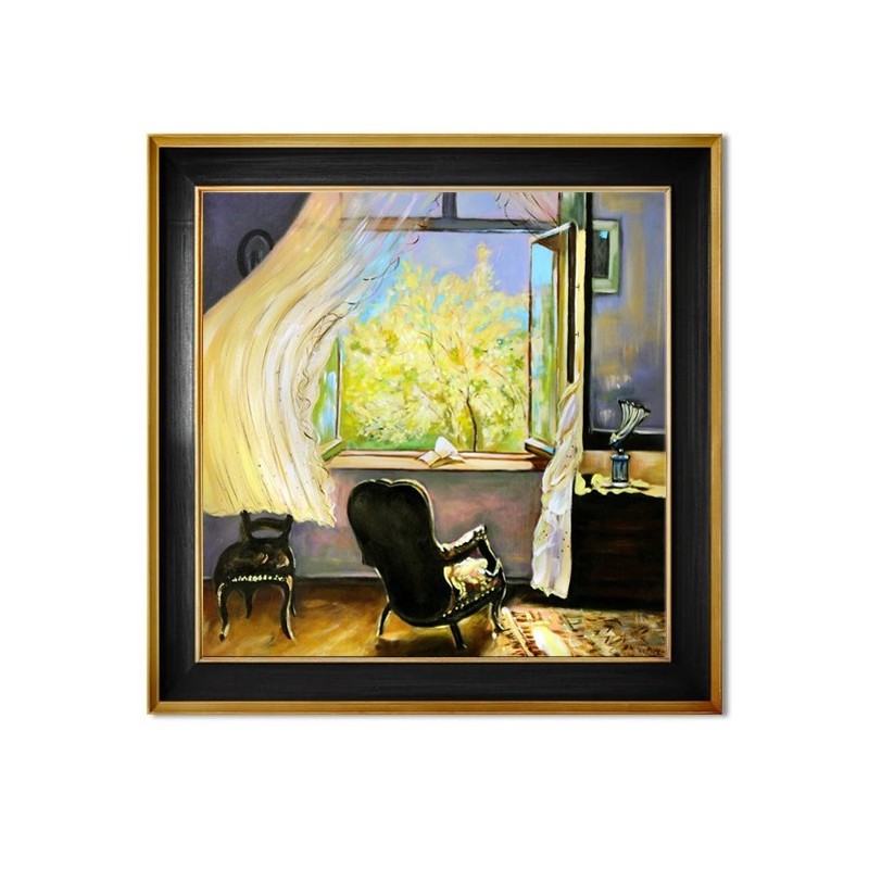  Obraz olejny ręcznie malowany 76x76cm Leon Wyczółkowski Wiosna w Gościeradzu kopia
