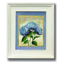 Obraz olejny ręcznie malowany na płótnie niebieskie kwiaty 37x47cm