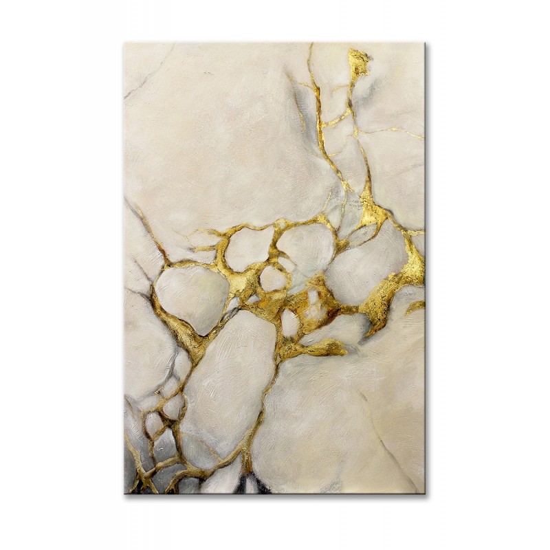  Obraz olejny ręcznie malowany Złoty Marmur 80x120cm