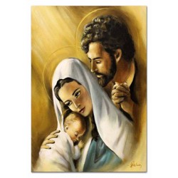  Obraz Świętej Rodziny na ślub 60x90 cm malowany na płótnie olejny