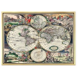  Obraz z Mapą Świata płótno w ramie 64x84cm