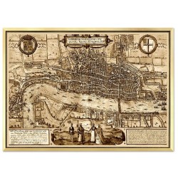  Obraz ze starą Mapą Londynu płótno w ramie 64x84cm
