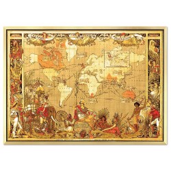  Obraz z Mapą Świata płótno w ramie 64x84cm