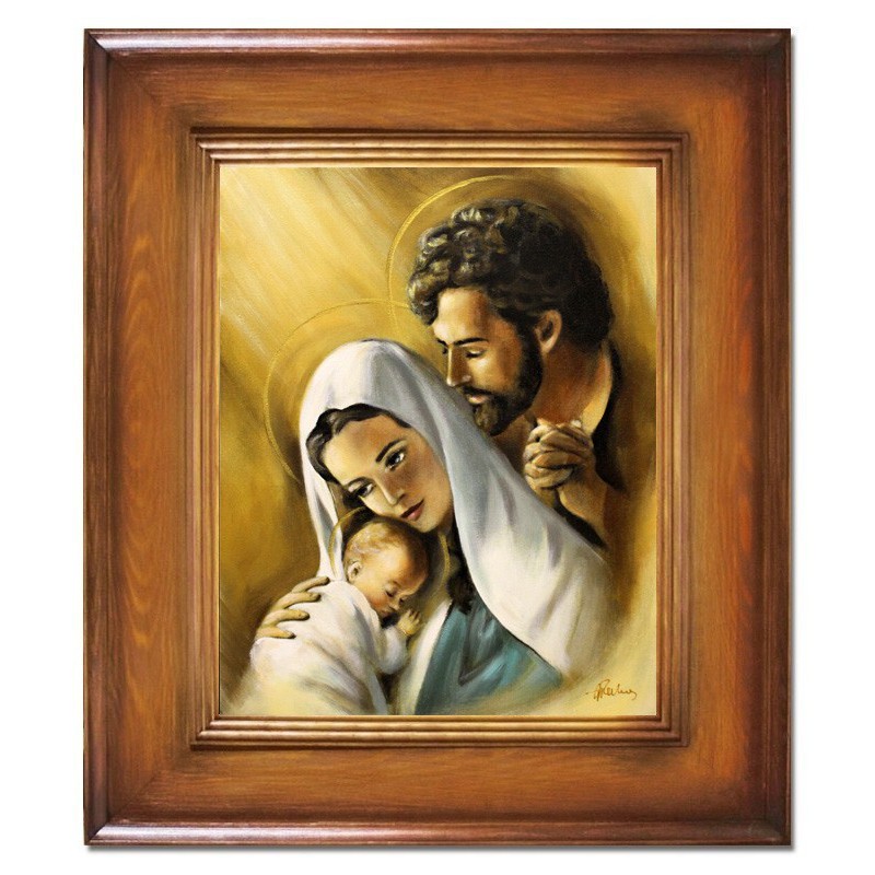  Obraz Świętej Rodziny na ślub 66x76 cm malowany na płótnie olejny