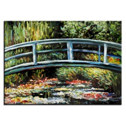  Obraz olejny ręcznie malowany Claude Monet Japoński mostek kopia