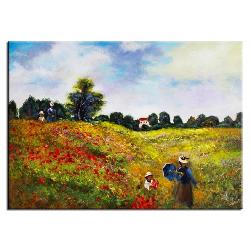  Obraz olejny ręcznie malowany Claude Monet Pole maków kopia 50x70cm