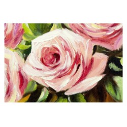  Obraz olejny ręcznie malowany 75x105cm róże w wazonie