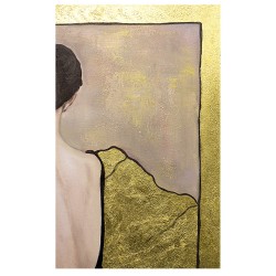  Obraz olejny ręcznie malowany z elementami płatków Złota Baletnica 80x120cm