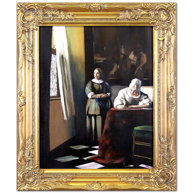  Obraz Jana Vermeera Pisząca list 45x55cm olejny malowany kopia