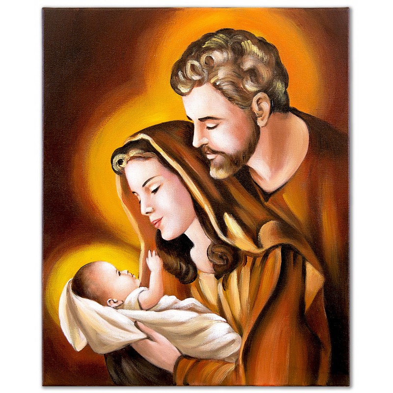  Obraz ze świętą Rodziną malowany 40x50cm
