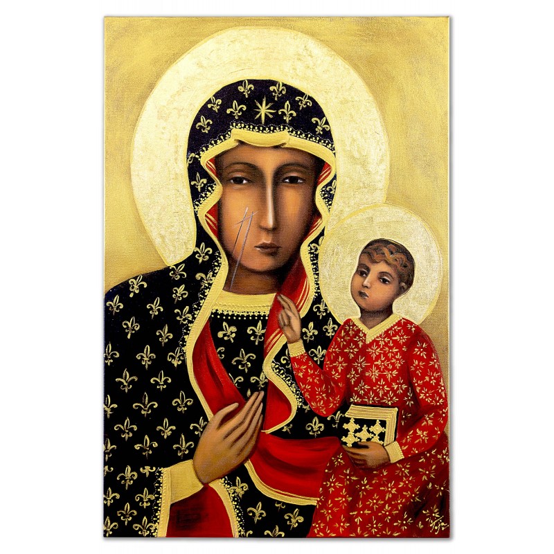  Obraz Matki Boskiej Częstochowskiej 60x90 cm obraz olejny na płótnie