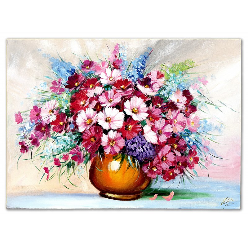  Obraz olejny ręcznie malowany Kwietny Bukiet 50x70 cm
