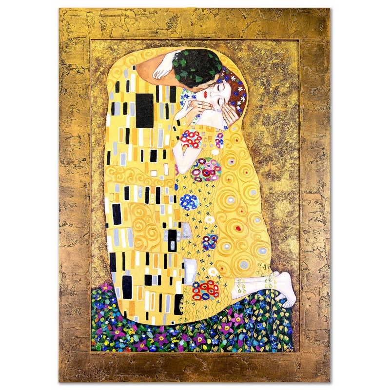  Obraz olejny ręcznie malowany Gustav Klimt Pocałunek 77x107cm
