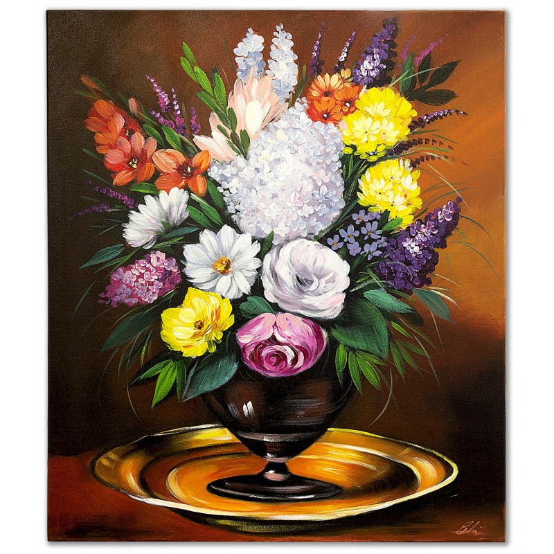  Obraz malowany Wiosenny Bukiet 70x80 cm