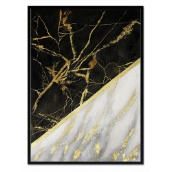  Obraz olejny ręcznie malowany 53x73cm Złota pajęczyna i marmur