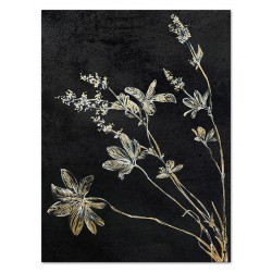  Obraz olejny ręcznie malowany 90x120cm Białe kwiaty na czarnym tle
