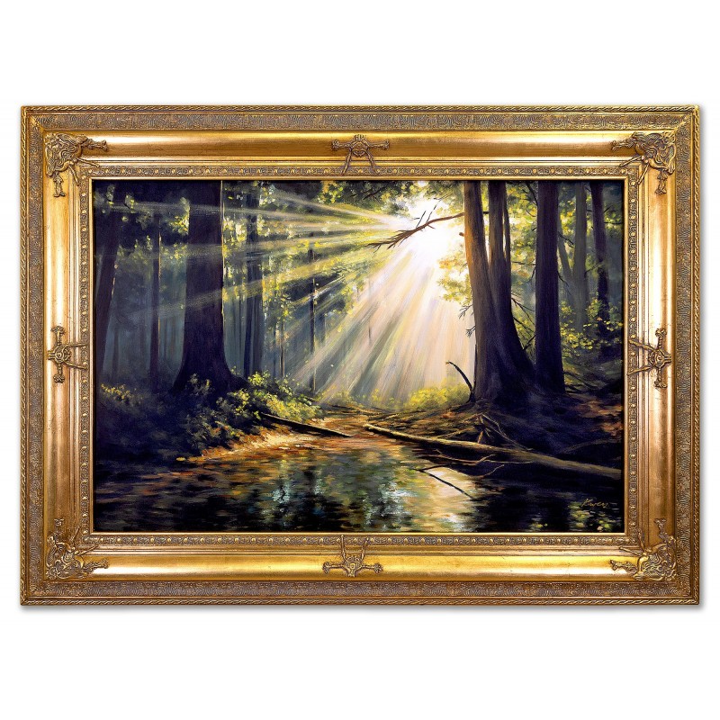  Krajobraz lasu ręcznie malowany 111x151cm