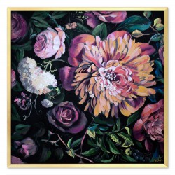  Obraz olejny ręcznie malowany Kwiaty 63x63cm