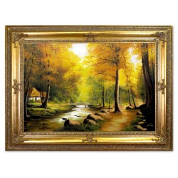  Krajobraz lasu ręcznie malowany 111x151cm Jesień w lesie