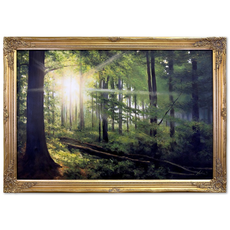  Krajobraz lasu ręcznie malowany 94x134cm