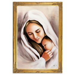  Obraz Matki Boskiej z Dzieciątkiem 94x134 cm obraz olejny na płótnie