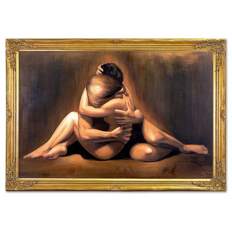  Obraz olejny ręcznie malowany Kochankowie 94x134cm