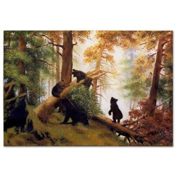  Poranek w sosnowym lesie Iwana Szyszkina obraz ręcznie malowany na płótnie 60x90 cm