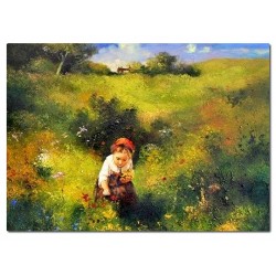  Obraz malowany Ludwig Knaus Dziewczyna na polu 110x150cm