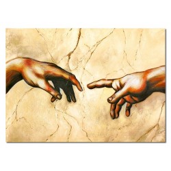  Obraz malowany Michała Anioła Stworzenie Adama 110x150cm