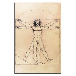  Obraz malowany Leonardo da Vinci Człowiek Witruwiański 80x120cm