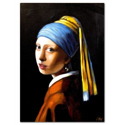  Obraz malowany Jan Vermeer Dziewczyna z perłą 60x90cm