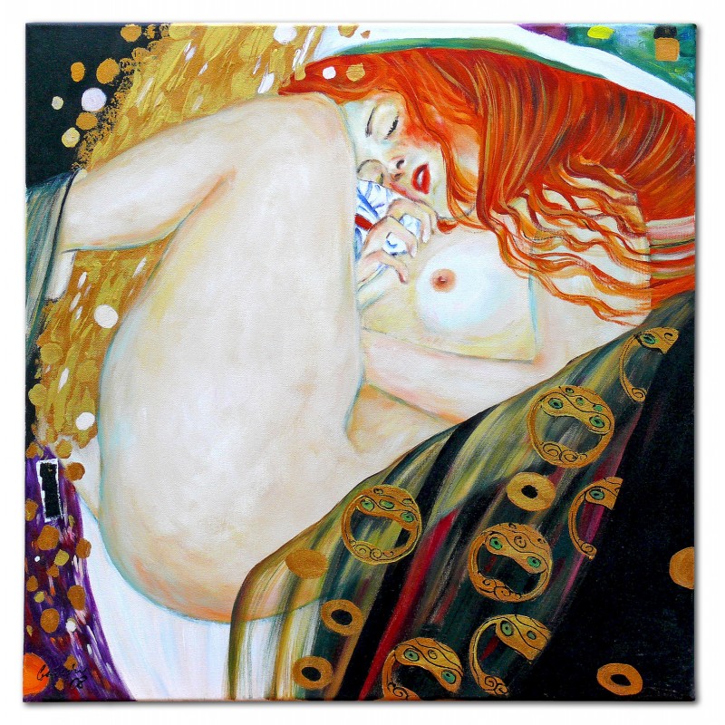 Obraz olejny ręcznie malowany 50x70cm Gustav Klimt Danae