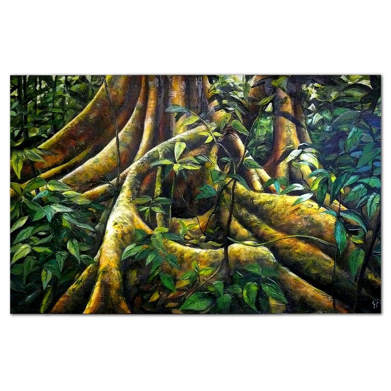 Obraz olejny ręcznie malowany 120x180cm Krajobraz lasu