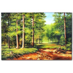  Obraz olejny ręcznie malowany Krajobraz lasu 80x120cm
