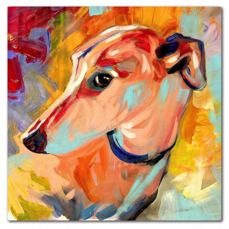  Obraz olejny ręcznie malowany 100x100cm Pies przyjaciel