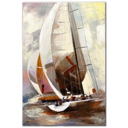  Obraz olejny ręcznie malowany 60x90cm Jacht